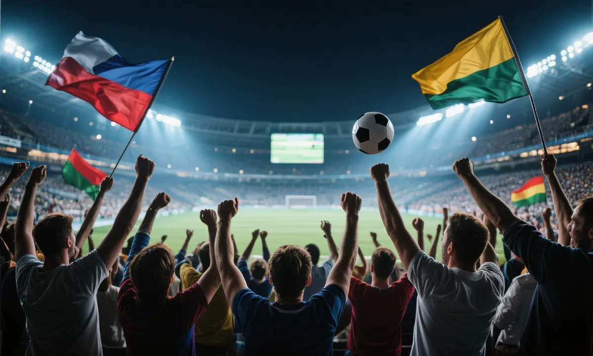 世界杯球迷与球场氛围图